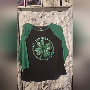 No Boundaries Green and Black Short Sleeve Tee